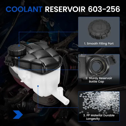 Miniatura 4 de Tanque de depósito de refrigerante del motor 603-256 compatible con Mercedes-Benz GL320 GL350 GL450 GL500 GL550 ML320 ML350 ML450 ML500 ML550 SLS