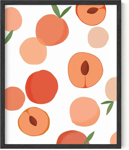 Miniatura 30 de HAUS AND HUES Fruit Art - Imagen de melocotón, decoración de pared de cocina, impresión de baño (marco beige, 24 x 36)