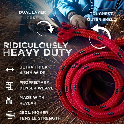 Miniatura 3 de Honey Badger - Cordones para botas resistentes con Kevlar, fabricados en Estados Unidos, cordones gruesos para botas de trabajo y senderismo