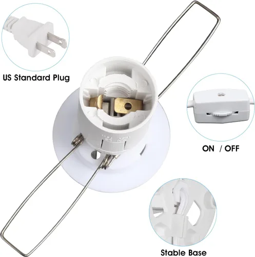 Miniatura 3 de Cable de lámpara de sal del Himalaya, bombilla de Navidad, cable de lámpara de sal con control de intensidad y montaje de base, 6 pies, base E12
