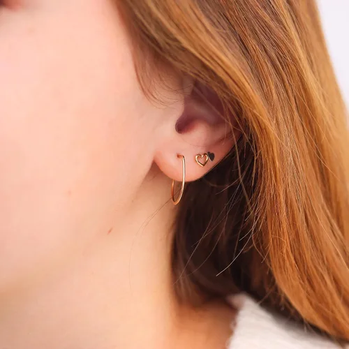 Miniatura 6 de Aretes de aro finos martillados, elegantes plata esterlina geométrica sólida, relleno de oro y relleno de oro rosa; para mujer por Lotus Stone