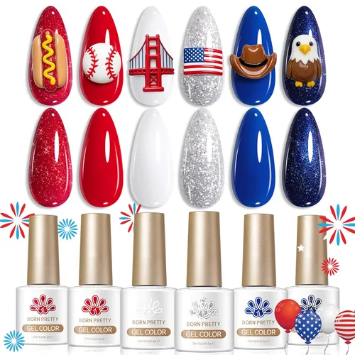 Miniatura 13 de Born Pretty Esmalte de uñas de gel de color ámbar cristal marrón naranja burdeos rojo negro para otoño e invierno, esmalte de uñas transparente