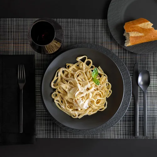 Miniatura 6 de Villeroy & Boch Manufacture Rock - Juego de vajilla de 12 piezas, servicio para 4, platos llanos, platos de ensalada y cuencos para pasta, porcelana