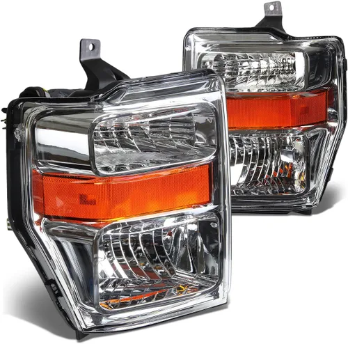 Miniatura 5 de DNA MOTORING HL-OH-FSUPER08-BK-AM Faros delanteros de repuesto negro ámbar compatibles con F-250 / F-350 / F-450 / F-550 Super Duty 08-10