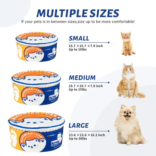 Miniatura 6 de 寵幸 Ramen Noodle Cama para Perros y Gatos, Nido Creativo Mantiene el Calor y Super Suave para Gatos de Interior, Cojín Extraíble y Lavable para Azul