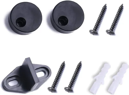 Miniatura 7 de SMARTSTANDARD Perchas de hardware para puerta corrediza de granero, 2 piezas (negro) (perchas en forma de J)