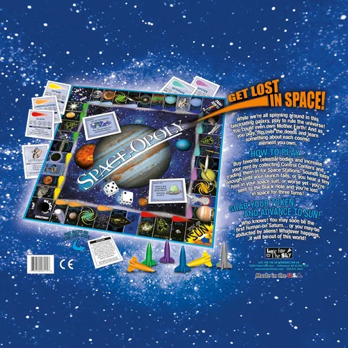 Miniatura 5 de Late for The Sky Space-Opoly Space Adventure - Juego de mesa para familias, 2 a 6 jugadores, a partir de 8 años, juego de fiesta de estrategia