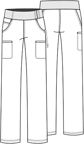 Miniatura 5 de Cherokee Pantalones Médicos para Mujeres de Tiro Medio Pierna Recta Pantalones de Uniforme Médico para Mujeres sin Cierre con 6 Bolsillos