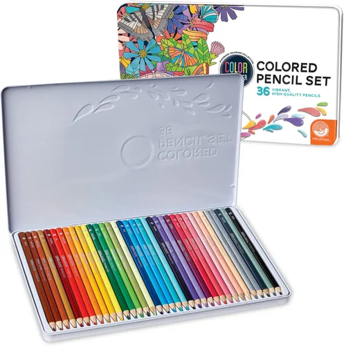 MindWare Lápices de colores para niños y adultos, ideales como lápices de dibujo o suministros para el aula, juego de 36 lápices de colorear en un