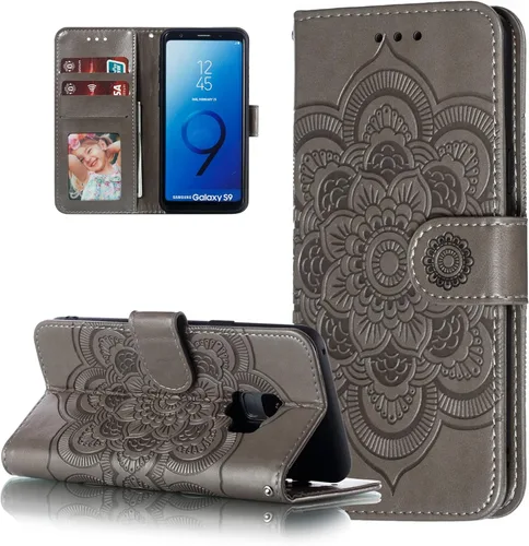 Miniatura 10 de EYZUTAK Funda de cuero con diseño de mandala para Samsung Galaxy S8, con tapa y ranuras para tarjetas, soporte magnético, funda protectora ultra