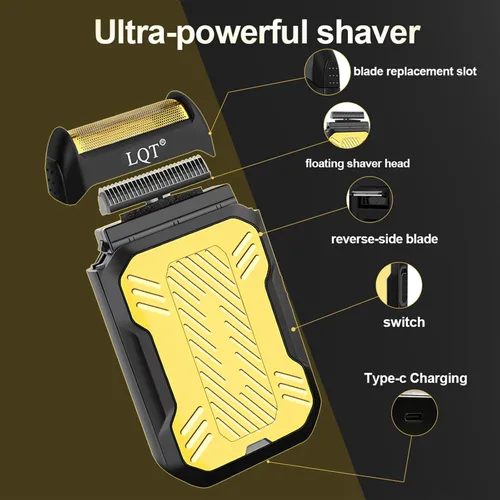 Miniatura 6 de Cortadora de pelo profesional inalámbrica para hombres, juego de cortapelos recargable y recortadora de barba con hoja en T, palanca ajustable