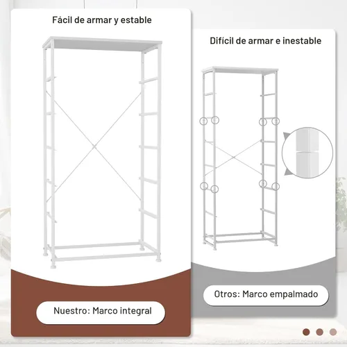 Miniatura 3 de Crestlive Products Cómoda para dormitorio con 6 cajones, cajonera alta, cómodas blancas muebles de dormitorio, unidad organizadora de almacenamiento