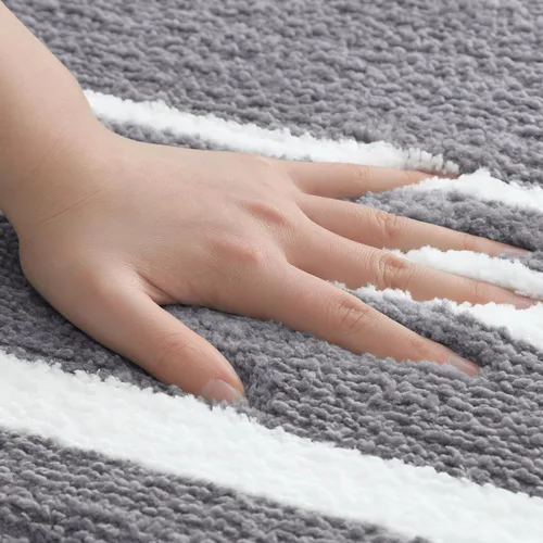 Miniatura 2 de HOMEIDEAS Juego de 2 alfombras de baño, a rayas, súper absorbentes, de microfibra suave, antideslizantes, lavables, para ducha y bañera (gris)