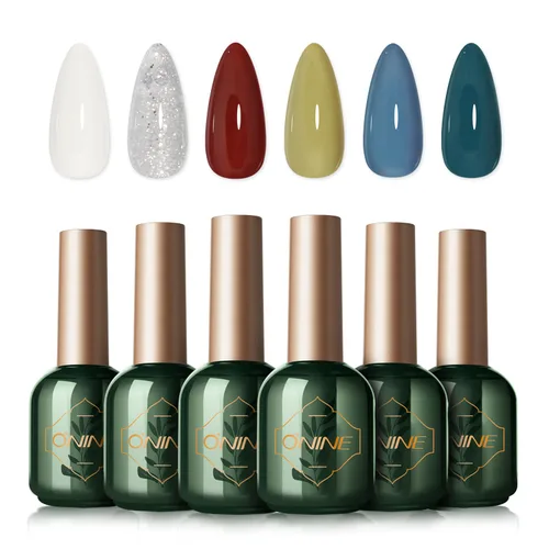 3Free - Juego de esmaltes de uñas de gel – 0.35 oz colección Nude Blue, sin HEMA, sin TPO y sin dihema, esmalte de gel no tóxico UV LED para pieles