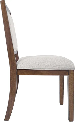 Miniatura 113 de Homepop Silla de comedor con detalles festoneados, sillas de comedor Parsons tapizadas, muebles decorativos para el hogar, tejido gris claro