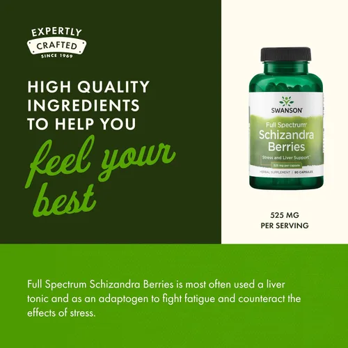 Miniatura 5 de Swanson Full Spectrum Schizandra Berries - Suplemento de hierbas que promueve el apoyo al estrés y la salud del hígado - Ayuda a facilitar el cuerpo