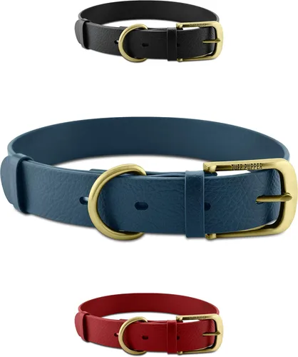 Collar clásico para perro Tuff Pupper ¨para toda la vida¨, resistente y duradero, más fuerte que la piel, impermeable y sin olor Azul medianoche