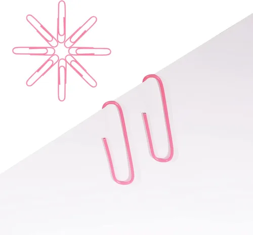 Miniatura 6 de Clips de papel color rosa jumbo, 265 clips de papel de 2 pulgadas, clips grandes para papeleo ideal para el hogar, la escuela y la oficina