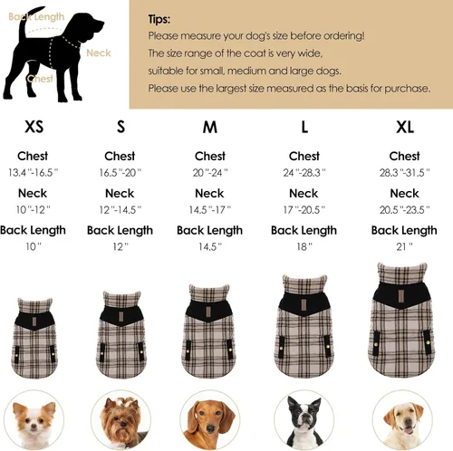 Miniatura 3 de Abrigo de invierno para perros pequeños, chaqueta sólida para cachorros, abrigo cálido para mascotas para clima frío, prendas acolchadas resistentes