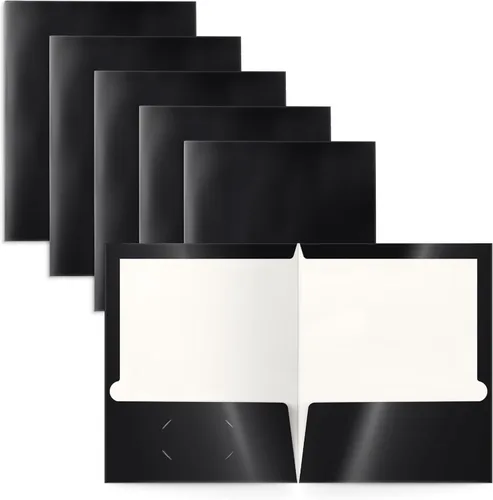 Miniatura 12 de Better Office Products Carpetas de papel azul laminado brillante de 2 bolsillos, tamaño carta, portafolios de papel azul, caja de 25
