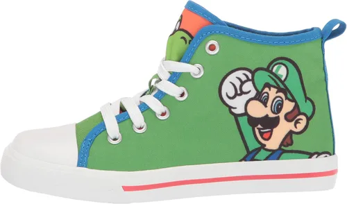 Miniatura 8 de SUPER MARIO Brothers Mario Luigi Nintendo - Zapatos deportivos de caña alta y con cordones para niños pequeños talla 7 a 12