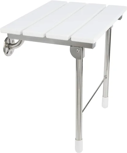 Miniatura 8 de Asiento de ducha plegable montado en la pared con patas, bancos de asientos de ducha, taburete silla para ducha interior, asiento de ducha plegable