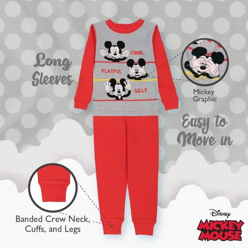 Miniatura 4 de Disney Boys Mickey Mouse Snug Fit Cotton Pajamas