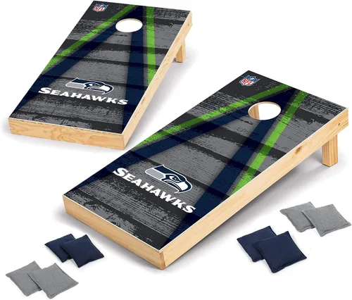Miniatura 10 de Wild Sports - Set para jugar al cornhole (meter sacos pequeños en un agujero) con tablero de madera de 2 x 4 pies y 8 sacos con frijoles, diseño