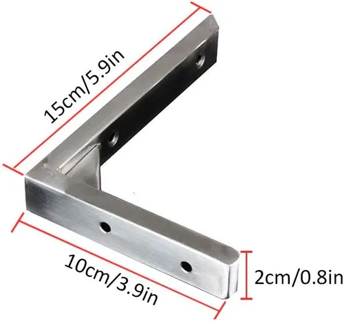 Miniatura 2 de Soportes triangulares de acero inoxidable para encimera de mármol grueso, 2 estilos, juego de 2 estantes de mesa de oficina resistentes para mesa