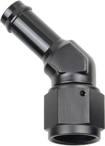 Miniatura 26 de Recta 6AN hembra giratoria a 1/4 "empuje en manguera adaptador de montaje de púas aluminio negro