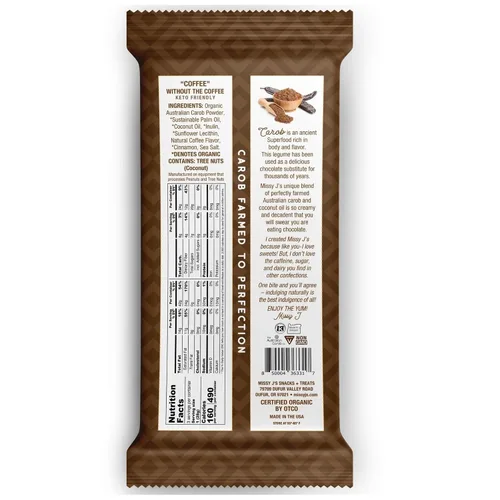 Miniatura 3 de Missy J's Organic Carob Dark Delights - Barra de caramelo de café sin azúcar, 3 onzas, paquete de 12 unidades, vegano, sin gluten y cafeína