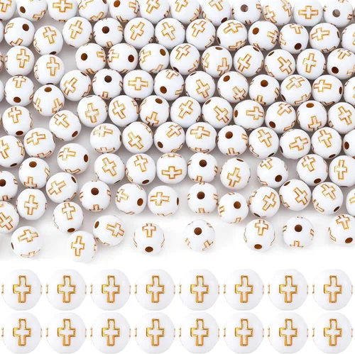 Miniatura 17 de 120 dijes de cruz para hacer joyas, cuentas de cruz religiosa para pulseras, cruces para hacer joyas, pulseras, collares, manualidades (6 colores)
