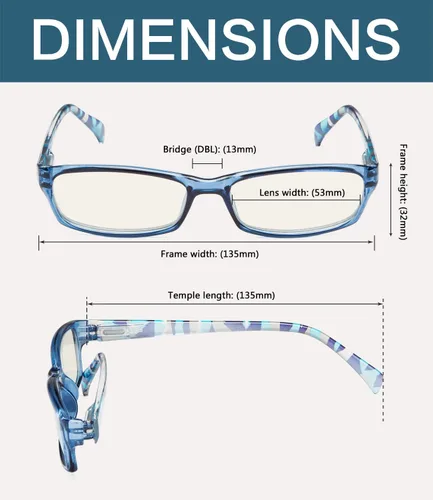 Miniatura 2 de Gafas de computadora de moda para mujer, diseño de patrones (azul, 0.00)