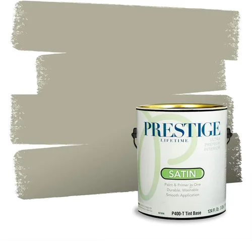 Miniatura 183 de Prestige Paints - Pintura exterior e imprimación en uno, 1 galón, plano, compatibilidad comparable con el color menta «Whipped Mint» de Behr