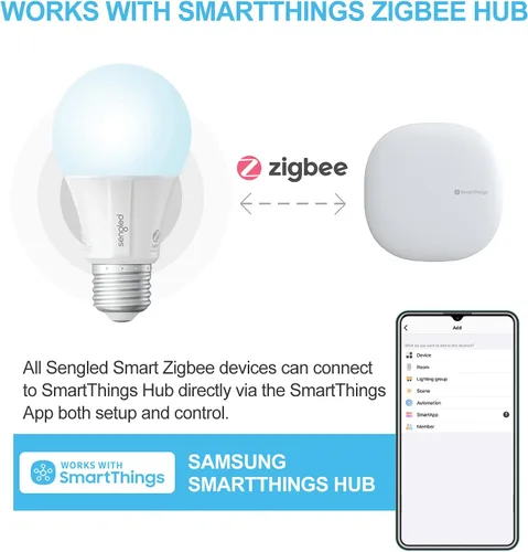 Miniatura 5 de Sengled - Bombillas inteligentes Zigbee, requiere un concentrador inteligente, funciona con SmartThings y Echo con concentrador incorporado, control