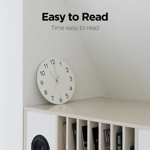 Miniatura 6 de mooas Reloj de Pared Moderno con Números 3D, 12" Reloj de Pared Analógico Decorativo con Movimiento de Barrido Silencioso Sin Tic-Tac Operado