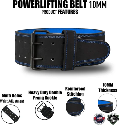 Miniatura 2 de Beast Power Gear Cinturones de Levantamiento de Pesas - Correa Gratuita de 4" de Ancho y 10mm de Grosor para Levantamiento de Pesas, Cultura Física