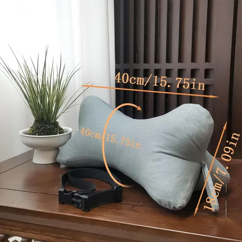 Miniatura 5 de Almohadas cervicales y cervicales con forma de hueso de perro con funda extraíble lavable con bucles en cualquier extremo para automóvil, autobús
