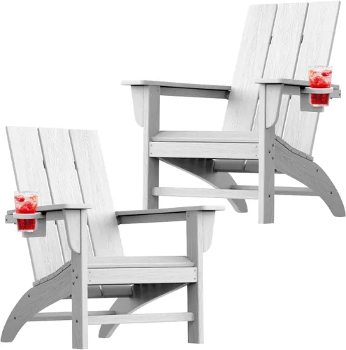 Miniatura 16 de Silla Adirondack moderna, sillas de patio de plástico HDPE para todo tipo de clima, silla para hoguera, sillas de césped al aire libre para terraza