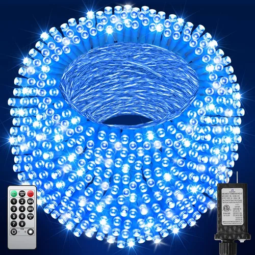 Miniatura 16 de 380 luces LED de Navidad de 125 pies, guirnalda de luces para exteriores, impermeables, temporizador y memoria, 8 modos regulables, para árbol