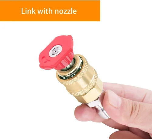 Miniatura 3 de Paquete de 3 acopladores para lavadora a presión, accesorios de latón, conexión rápida de 1/4 pulgadas a NPT hembra