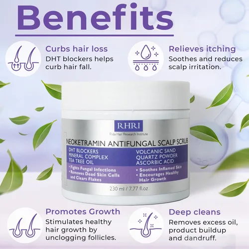 Miniatura 3 de Rida Hair Research Institute Exfoliante Antifúngico para Hombres y Mujeres Anticaspa, Medicado, Exfoliante para Foliculitis para Cuero Cabelludo