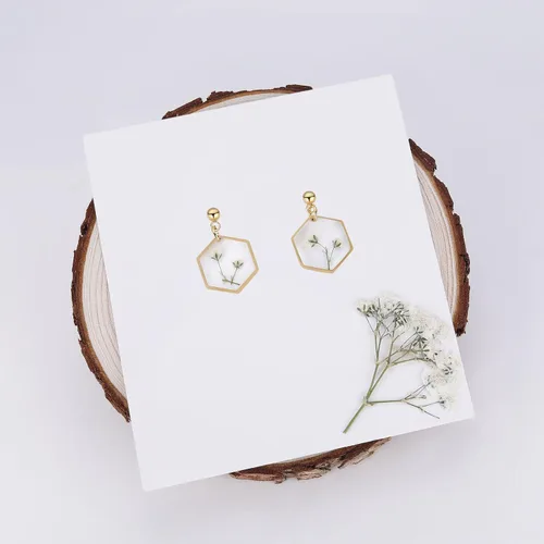 Miniatura 83 de Forget-Me-Not and Queen Anne's Lace Pressed Wildflower Earrings Pressed Flower Earrings Handmade Drop and Dangle Earrings Gift for Woman