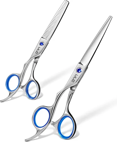 Miniatura 13 de ULG - Tijeras de corte de cabello, kit de tijeras de adelgazamiento profesional para peluquería y peluquería texturizadora, borde de afeitar, Rosa