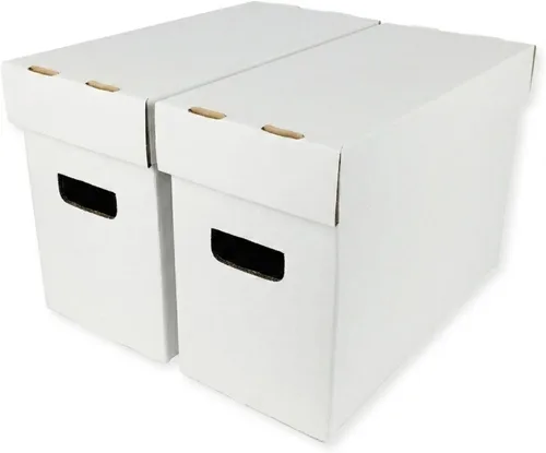 Miniatura 10 de Max Protection Cajas de almacenamiento de cómics, paquete de 3, cartón corto para 150 a 175 cómics, diseño de doble grosor, caja apilable de alta