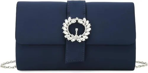 Miniatura 8 de CHARMING TAILOR Bolso de noche Diamantes adornado de satén para mujer, bolso de fiesta elegante con broche de cuentas Satin, for Woman, Classy