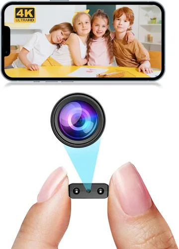 Mini cámara 4K HD, visión nocturna HD para niñera en casa, cámara inalámbrica WiFi más pequeña con detección de movimiento, control de aplicaciones,