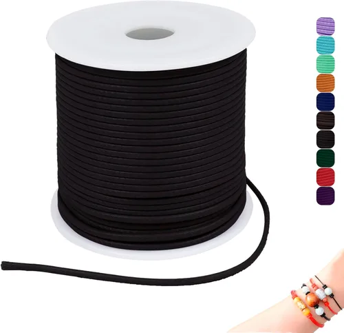 Miniatura 11 de CAMAL Cuerda de cera de 0.069 pulgadas para hacer pulseras, hilo encerado de 23 yardas para joyería y pulsera, cordón encerado para manualidades