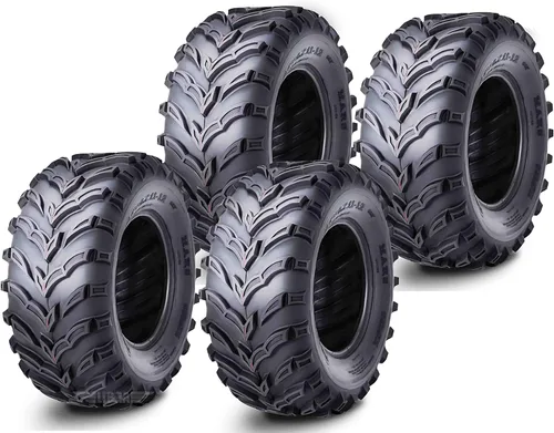 Miniatura 9 de ROADGUIDER Juego de 4 neumáticos ATV/UTV 22x7-11 delanteros y 22x10-9 traseros /6PR 20mm de profundidad compatible con Honda Recon 250 Suzuki Ozark