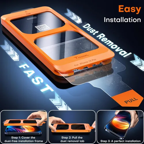 Miniatura 4 de TOCOL - 2 unidades de protector de pantalla para iPhone SE 3/2 (Edición 2022/2020), iPhone 8/7, iPhone 6s/6 de 4.7 pulgadas, instalación instantánea